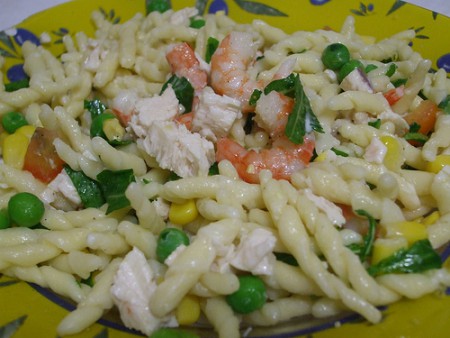 Trofie gamberi e zucchine e ruchetta 